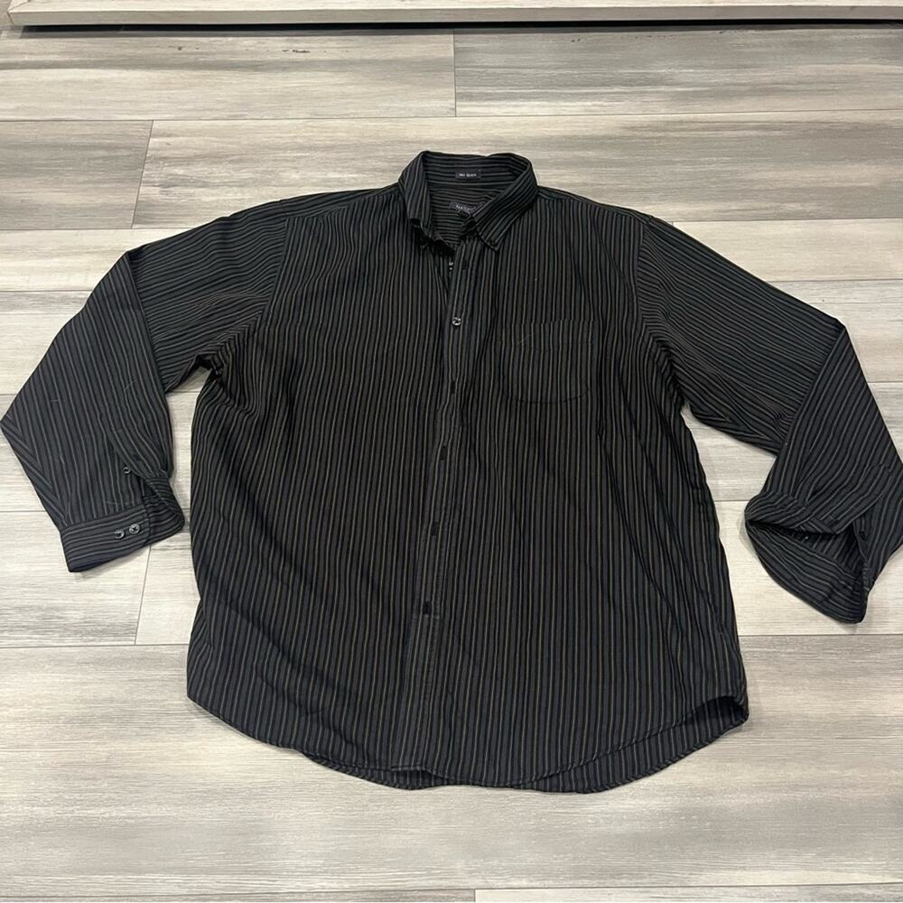 Van Heusen Black and Tan Pinstripe Shirt